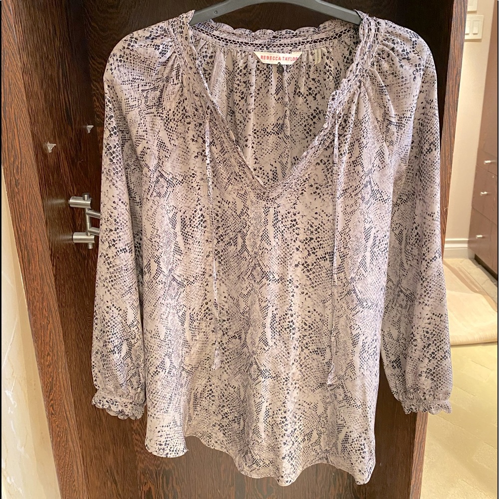 Rebecca Taylor Silk snake print blouse